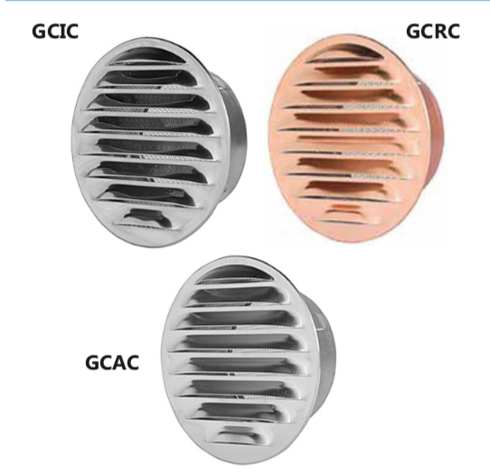 GCIC/GCRC/GCAC Griglie circolari da incasso in acciaio inox